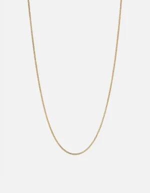 1.3mm Cuban Chain Necklace, 14K Gold