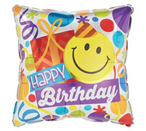 18" Happy Birthday Smiling Face (SQ)