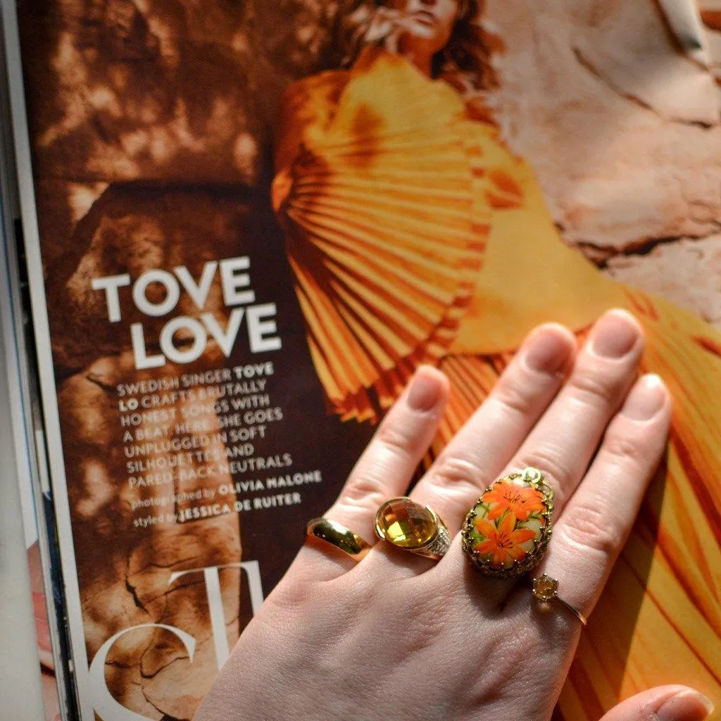 1950s Day Lily Statement Ring