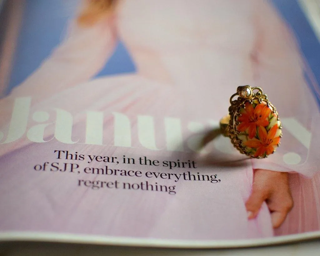 1950s Day Lily Statement Ring