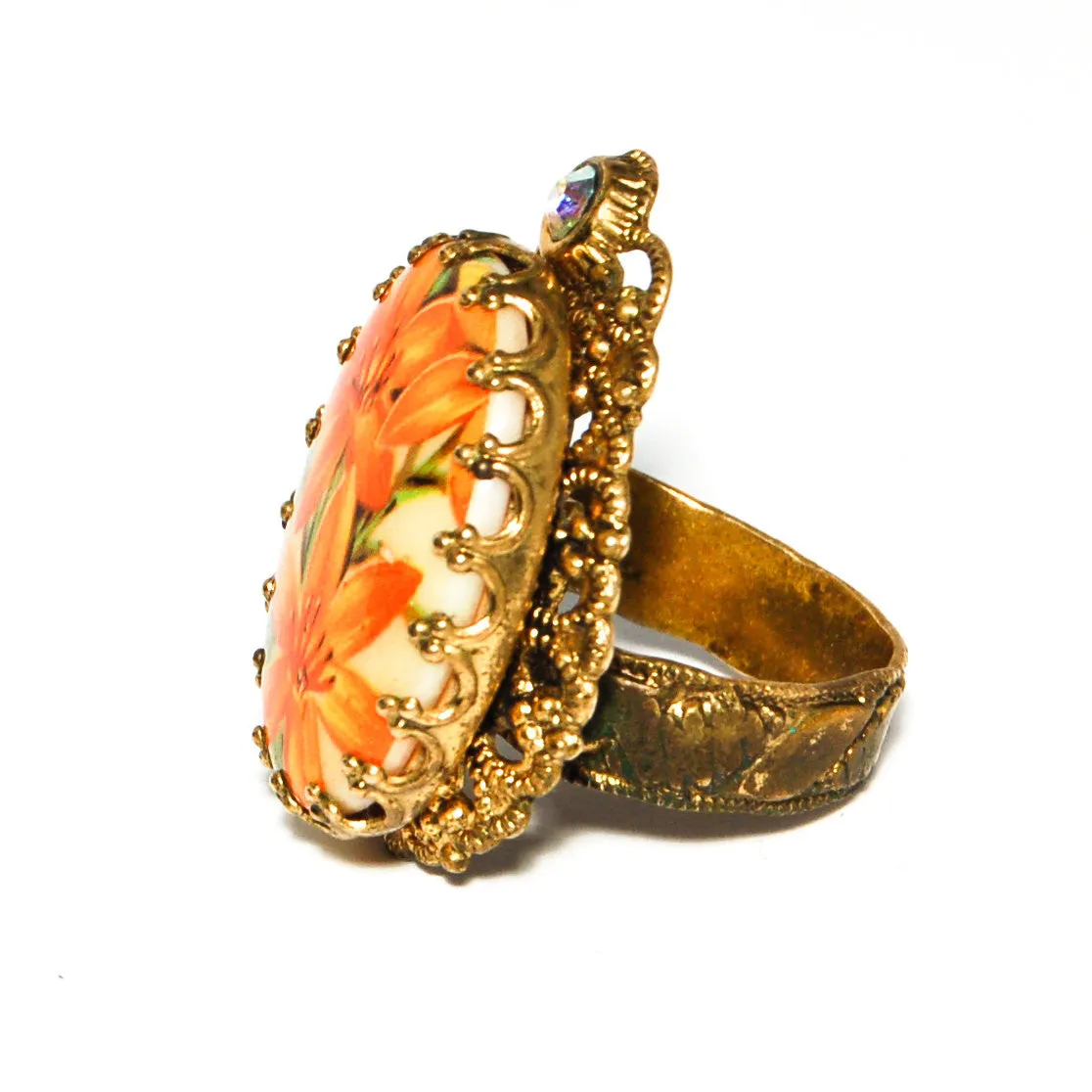 1950s Day Lily Statement Ring