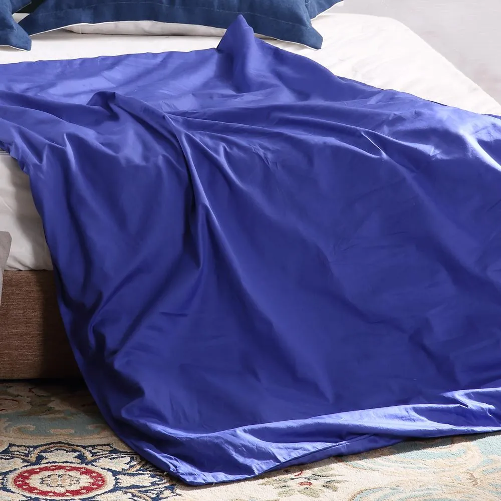 198x122cm Cotton Anti Anxiety Weighted Blanket Cover Protector Blue