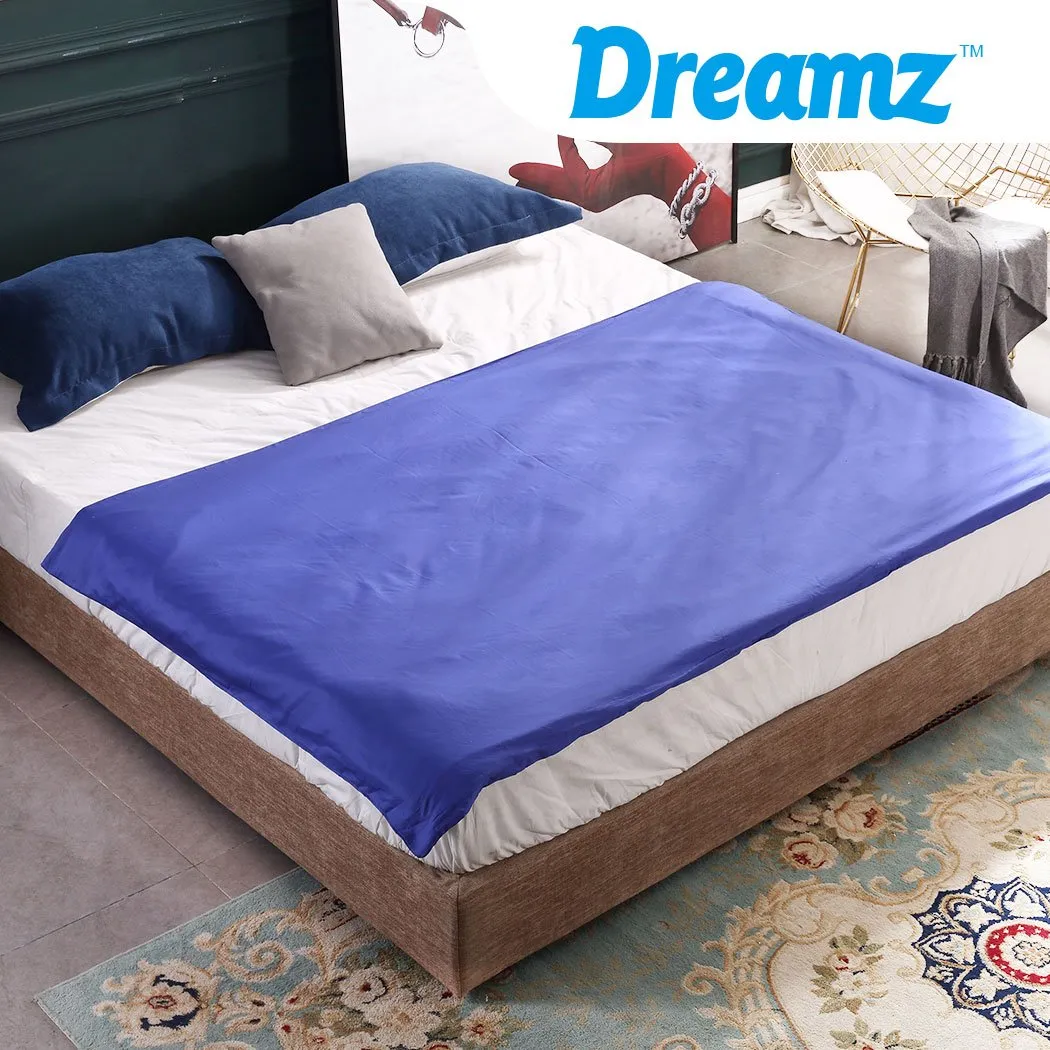 202x151cm Cotton Anti Anxiety Weighted Blanket Cover Protector Blue