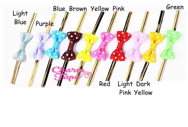 20pcs Ribbon Bow Twist Ties Polka dots Tie for Cookie Candy Bags Gift Wrap Packaging