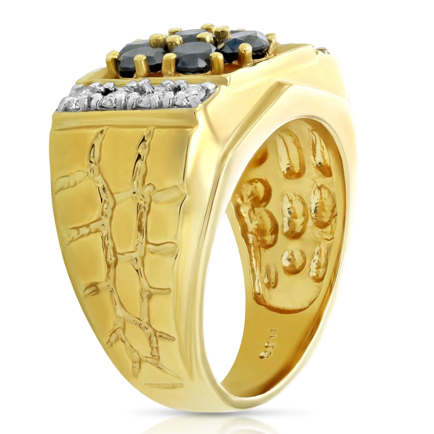 2.50 cttw Black and White Diamond Men's Ring in 10K Yellow Gold