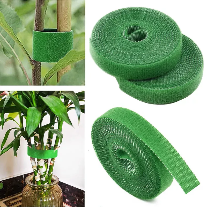 3-Rolls Green Garden Twine Plant Ties Nylon Plant Bandage Garden Hook Loop Bamboo Cane Wrap Support Garden Accessories & Tools