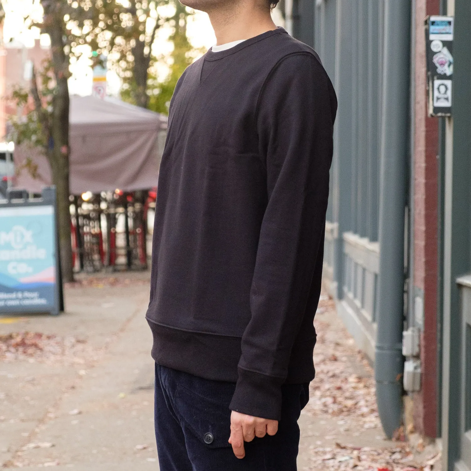 3S48 Heavy Loopwheel Sweatshirt in Deep Black