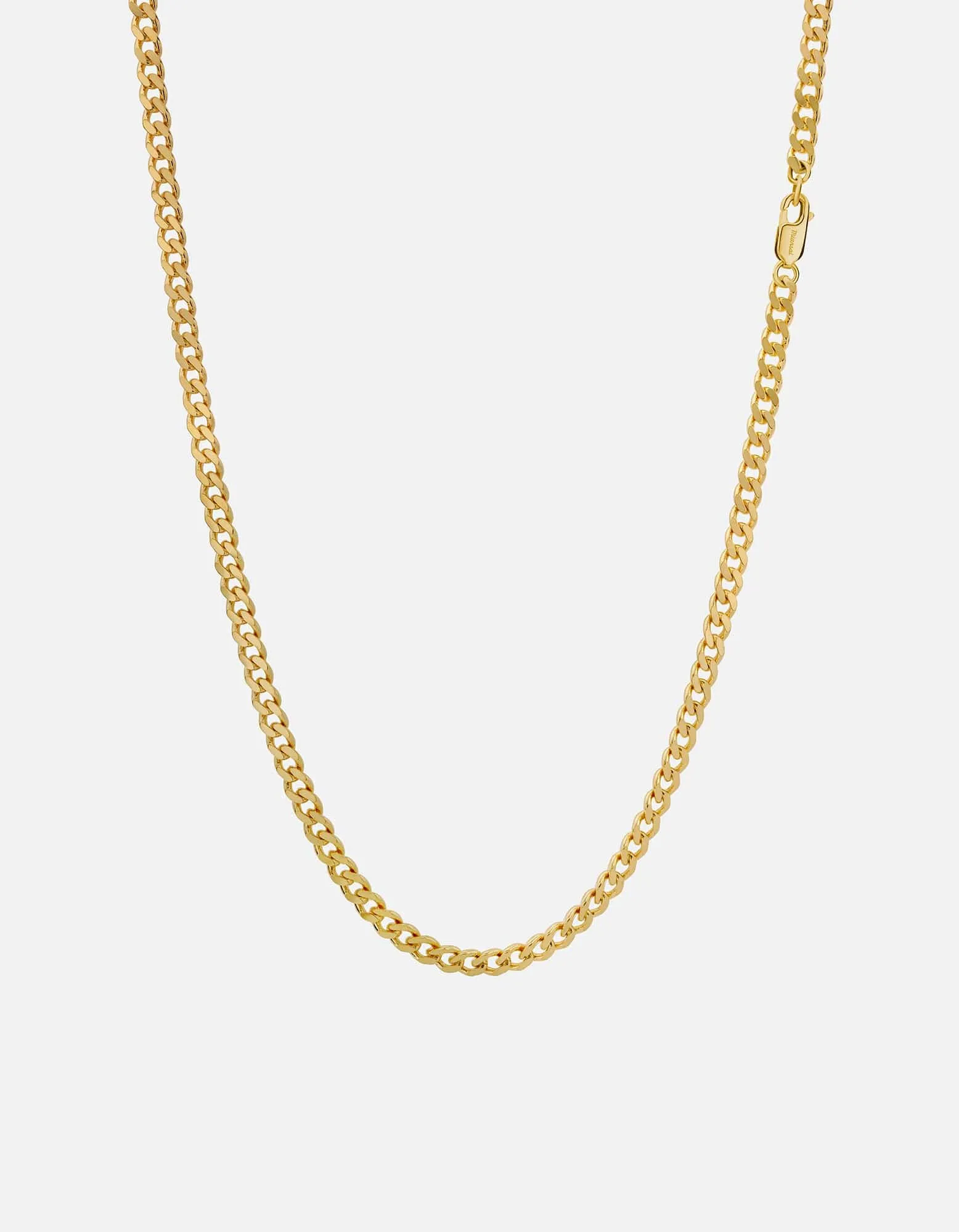 4mm Cuban Chain Necklace, Gold Vermeil