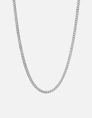 4mm Sterling Silver Cuban Chain Necklace