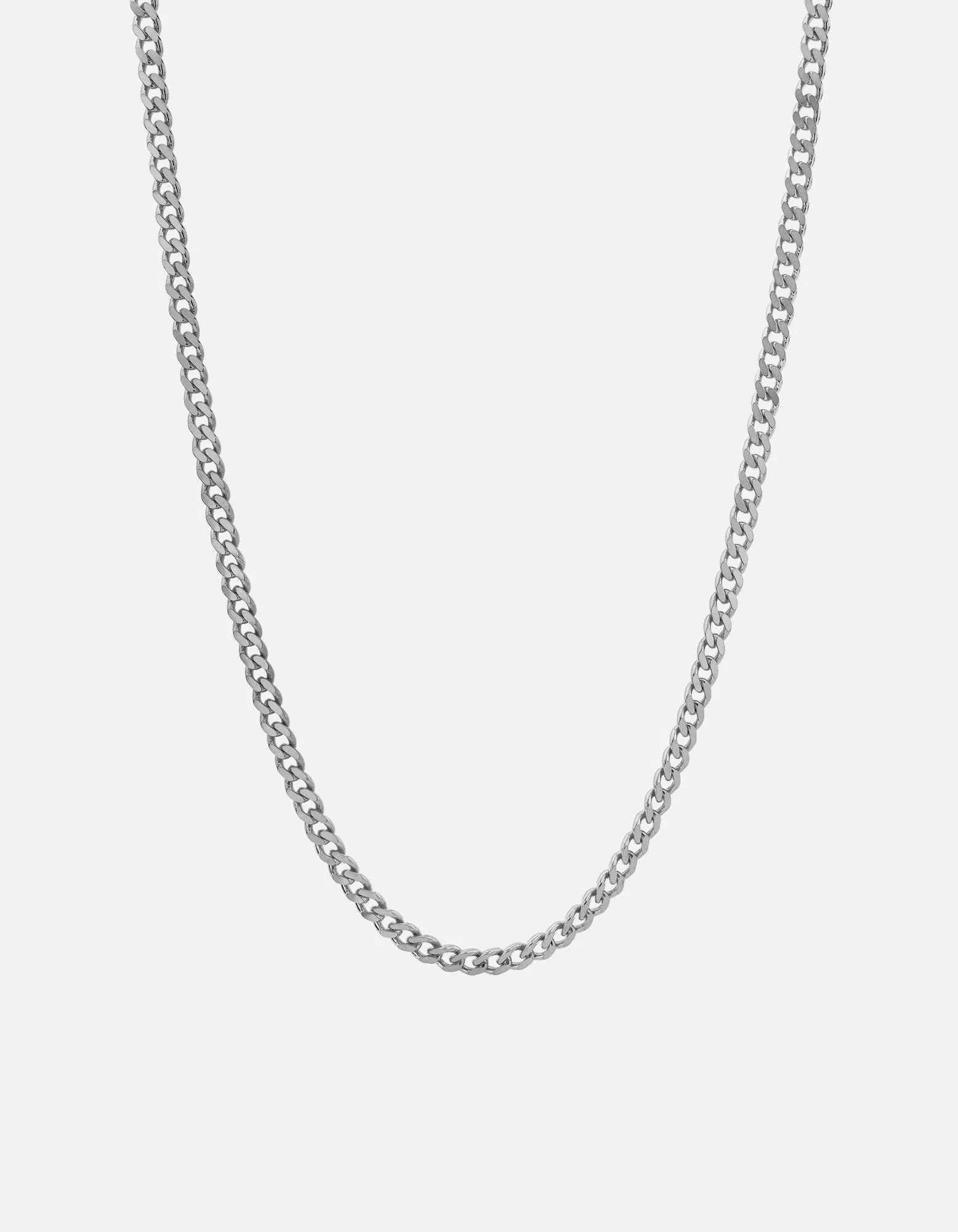 4mm Sterling Silver Cuban Chain Necklace