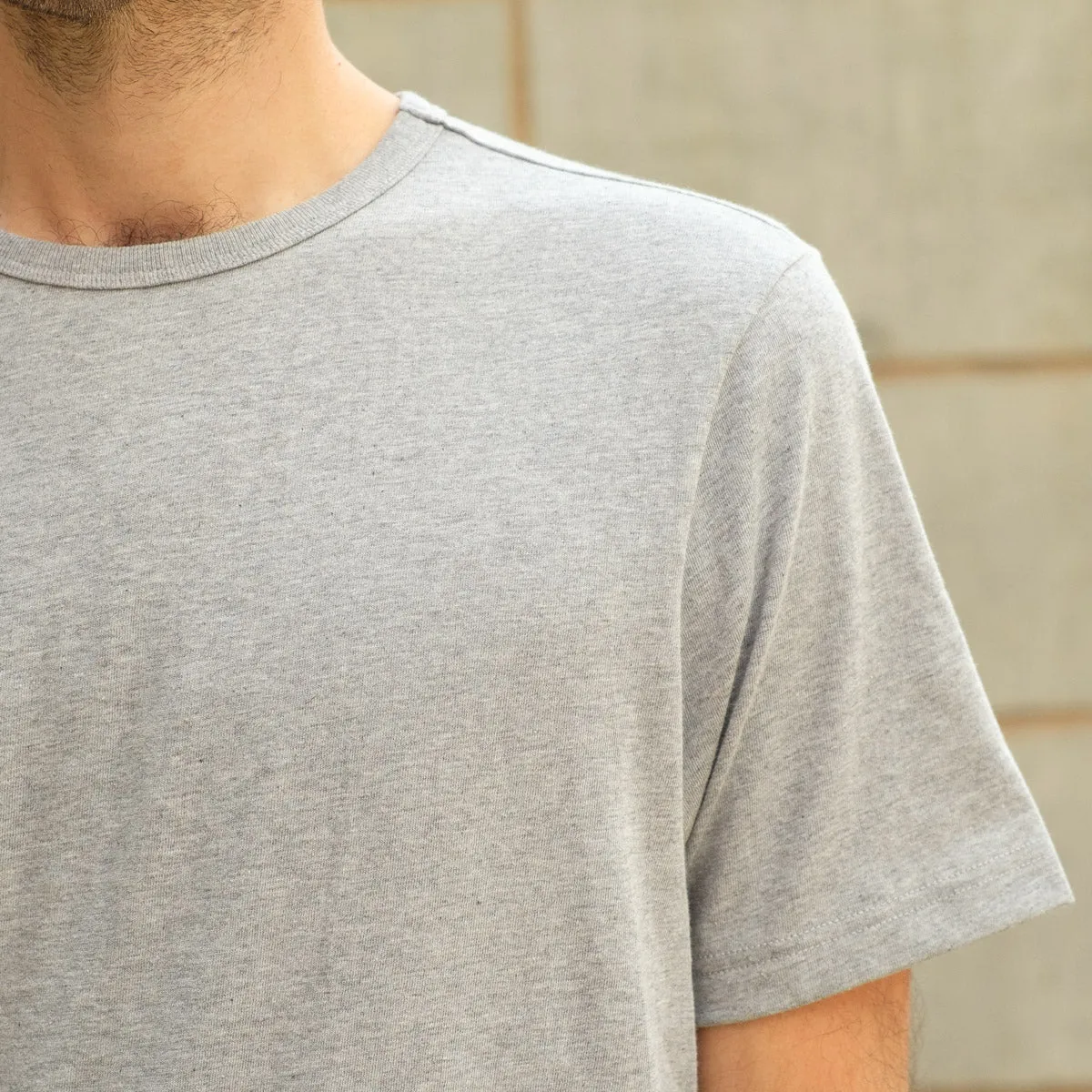 50s Loopwheel Tee in Grey Melange