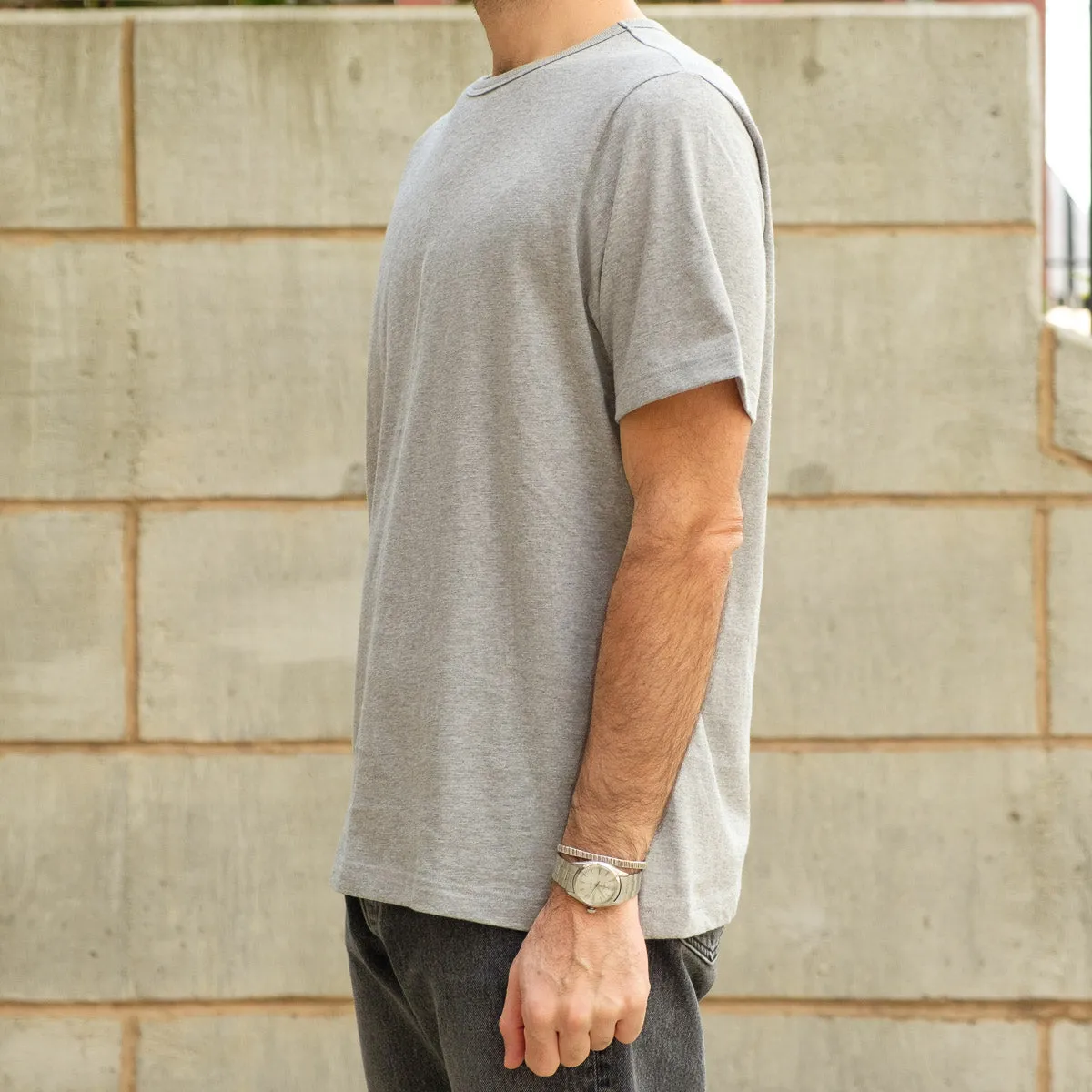 50s Loopwheel Tee in Grey Melange
