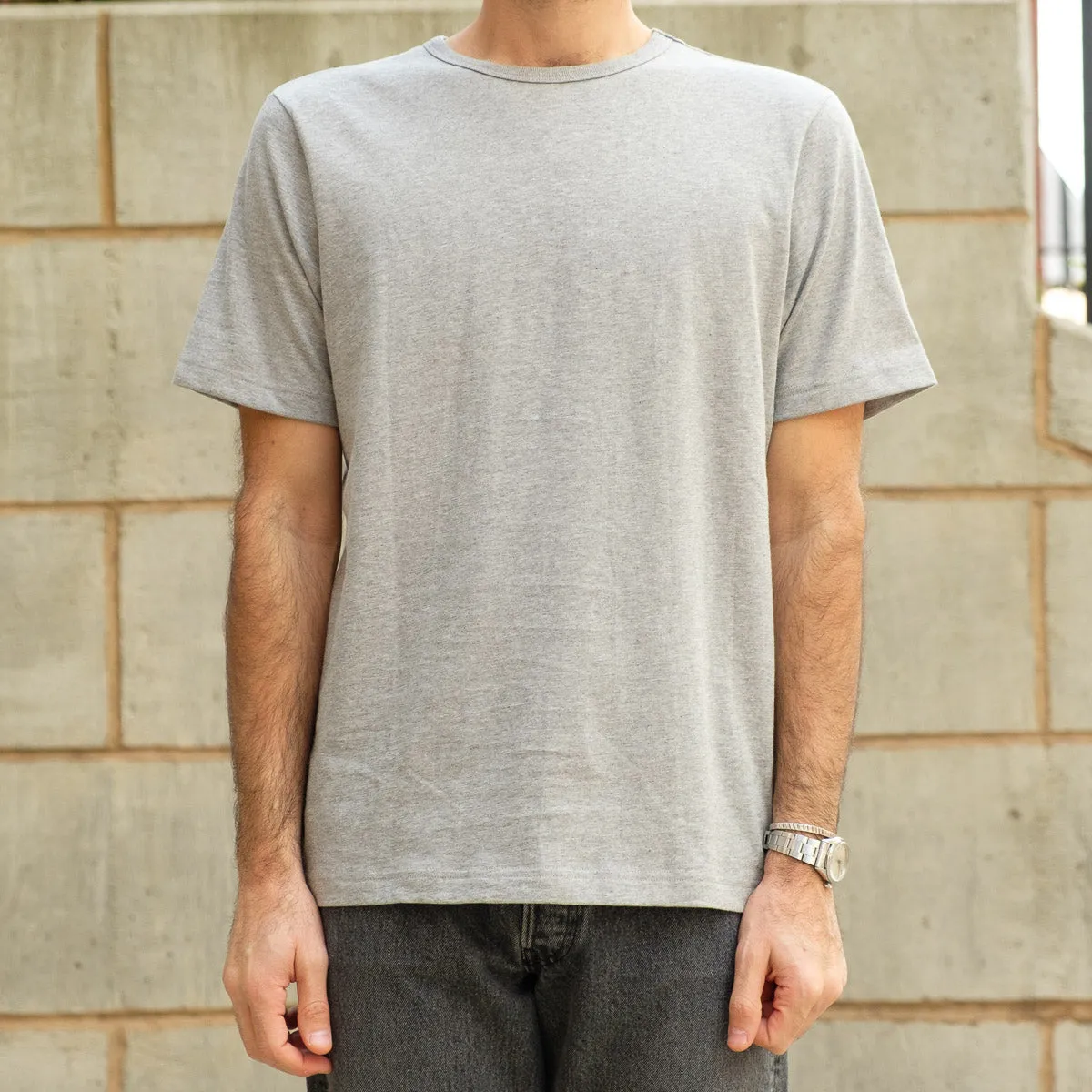 50s Loopwheel Tee in Grey Melange