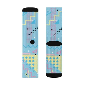 90s Memphis Pattern Adult Crew Socks