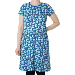 Adult's Strawberry - Blue Short Sleeve A-Line Dress - 2 Left Size XS & S