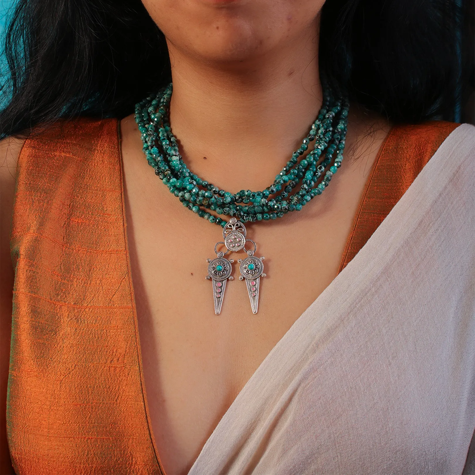 Ahir Silver necklace by MOHA