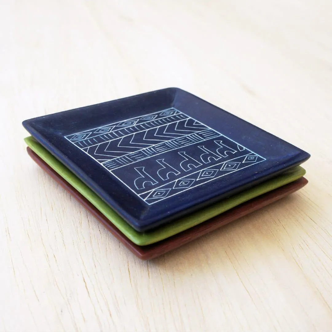 Akija™ Soapstone Animal Pattern Trinket Tray