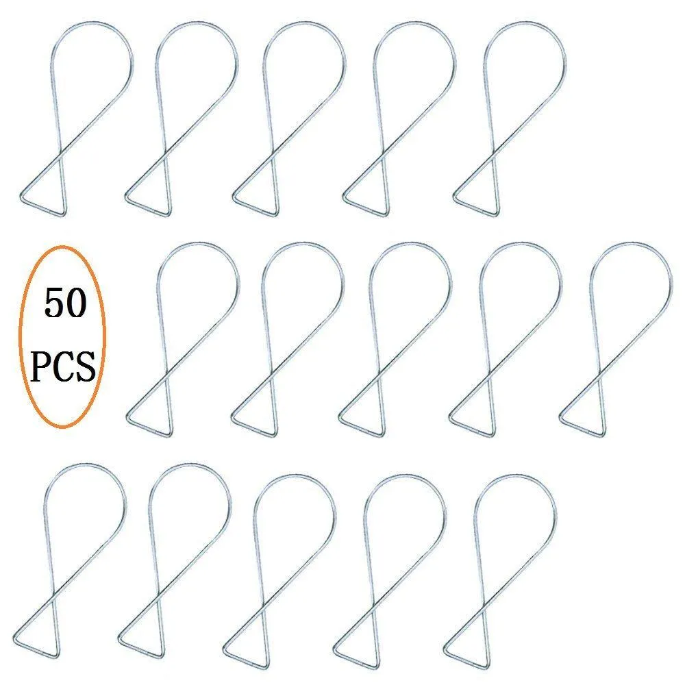 Amaonm 50 PCS Celling Clips, 8 T-Bar Ceiling Decorative Resilient Hook Ceiling Hangers for Hanging a Sign or Plant on a Grid, Drop Ceiling Clips Classroom Office Graphics Hooks