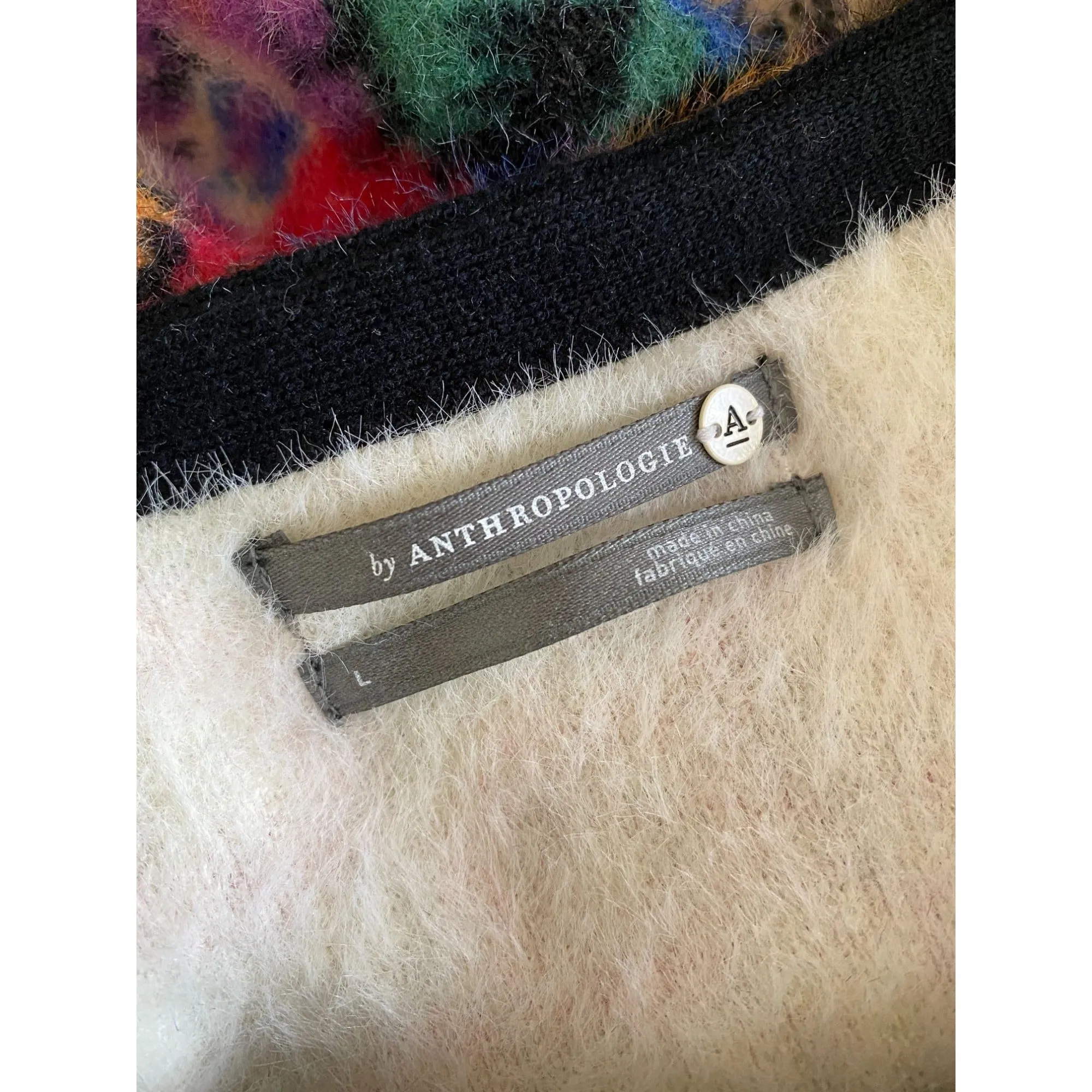 Anthropologie Bouquet Eyelash Colorful Floral Sweater