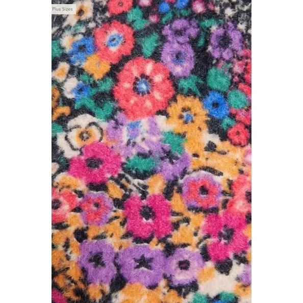 Anthropologie Bouquet Eyelash Colorful Floral Sweater