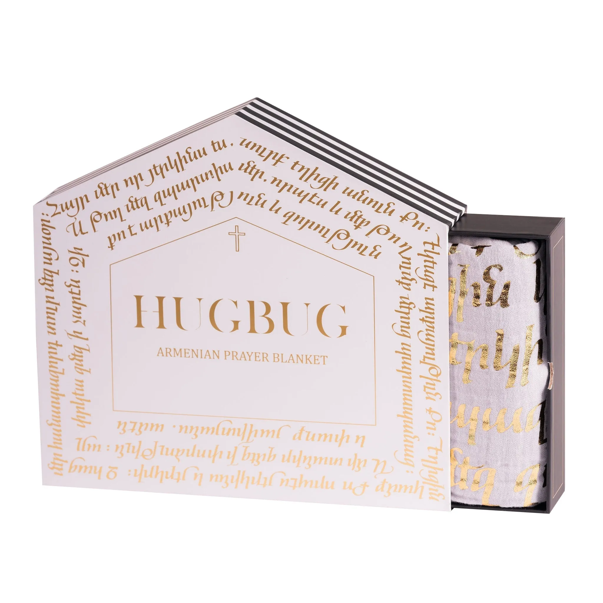 Armenian Prayer Blanket Grey | Gold