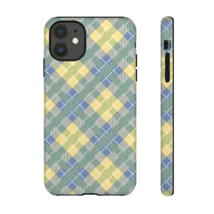 Audra Yellow, Green and Blue Plaid Tough Phone Case