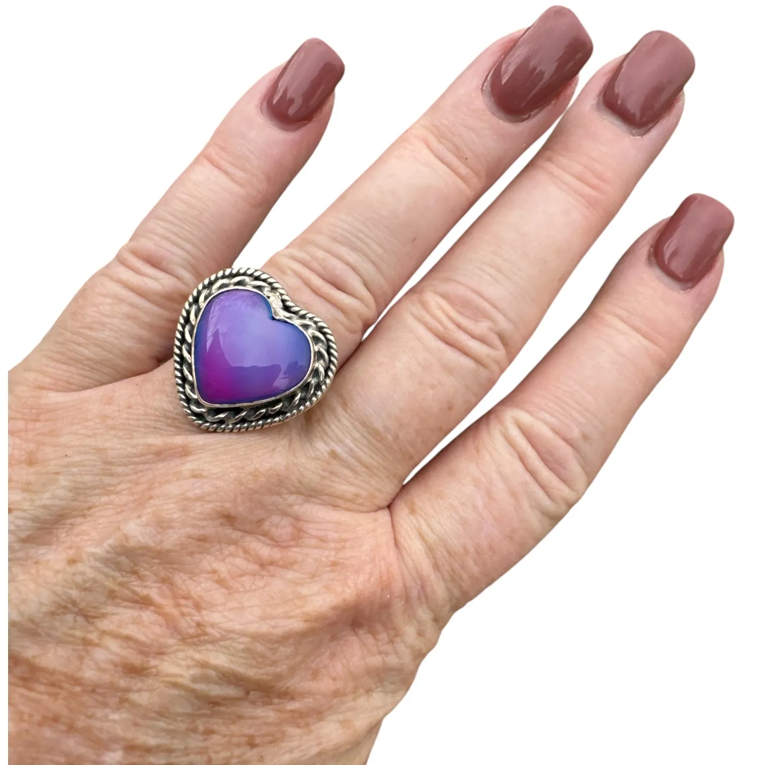 Aurora Opal Solid 925 Sterling Silver Ring 9