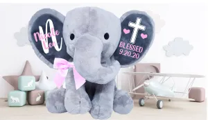 Baptism gift - Christening gift - Godparent gift - gift for goddaughter - Gift From Godparents - Personalized Elephant - Godchild