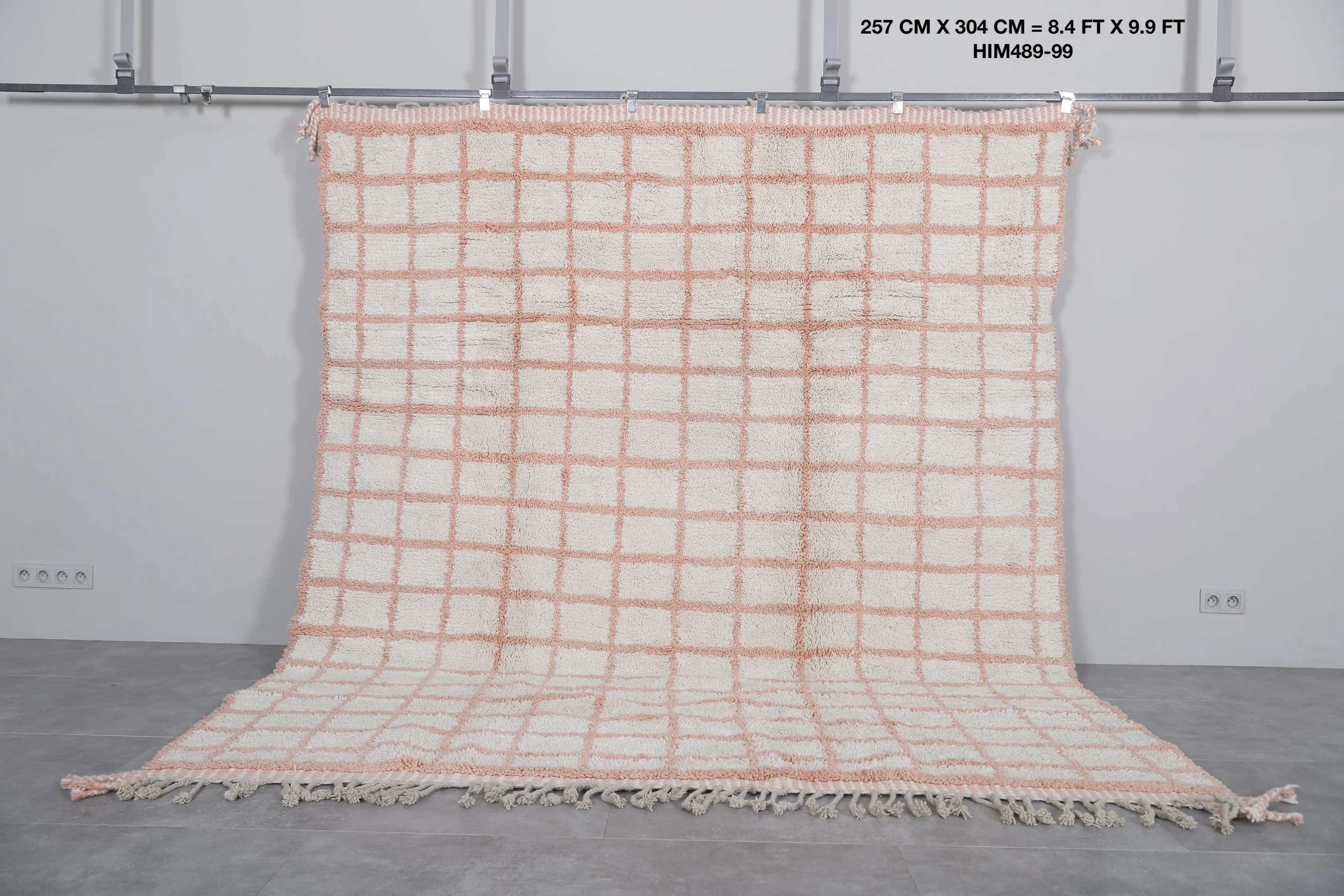 Beni Ourain Moroccan Rug - 8.4 x 9.9 Feet | Elegant Handcrafted Design