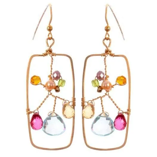 Blossoming Framed Art Statement Earrings