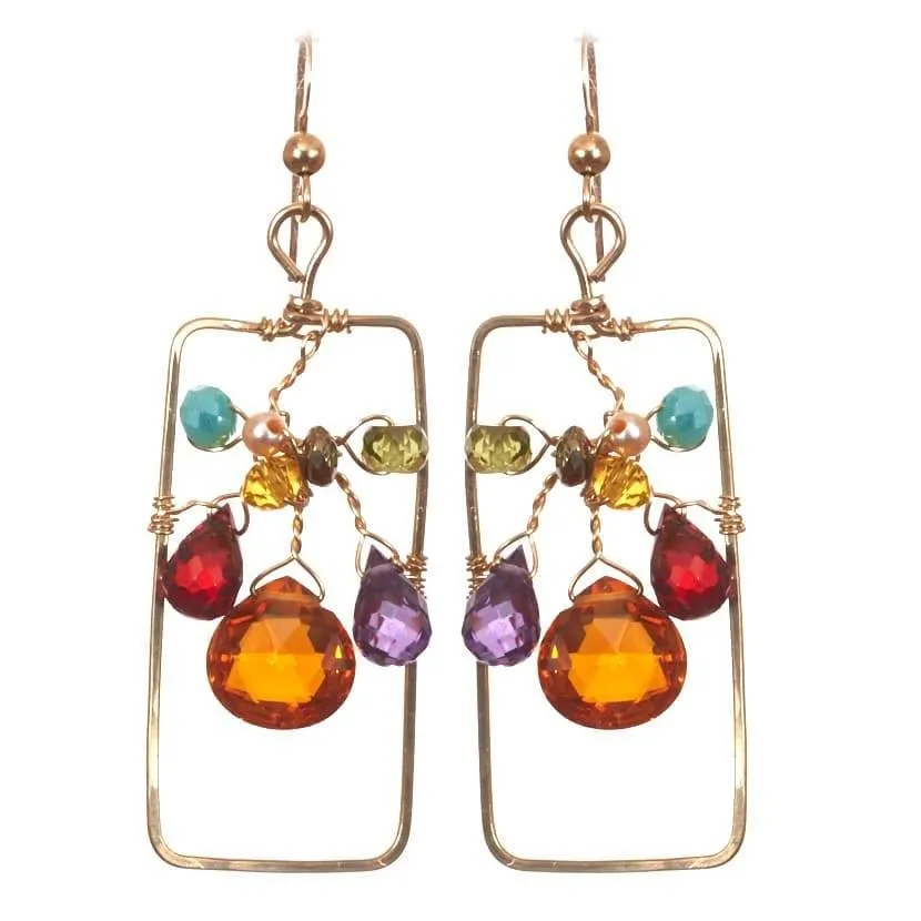 Blossoming Framed Art Statement Earrings