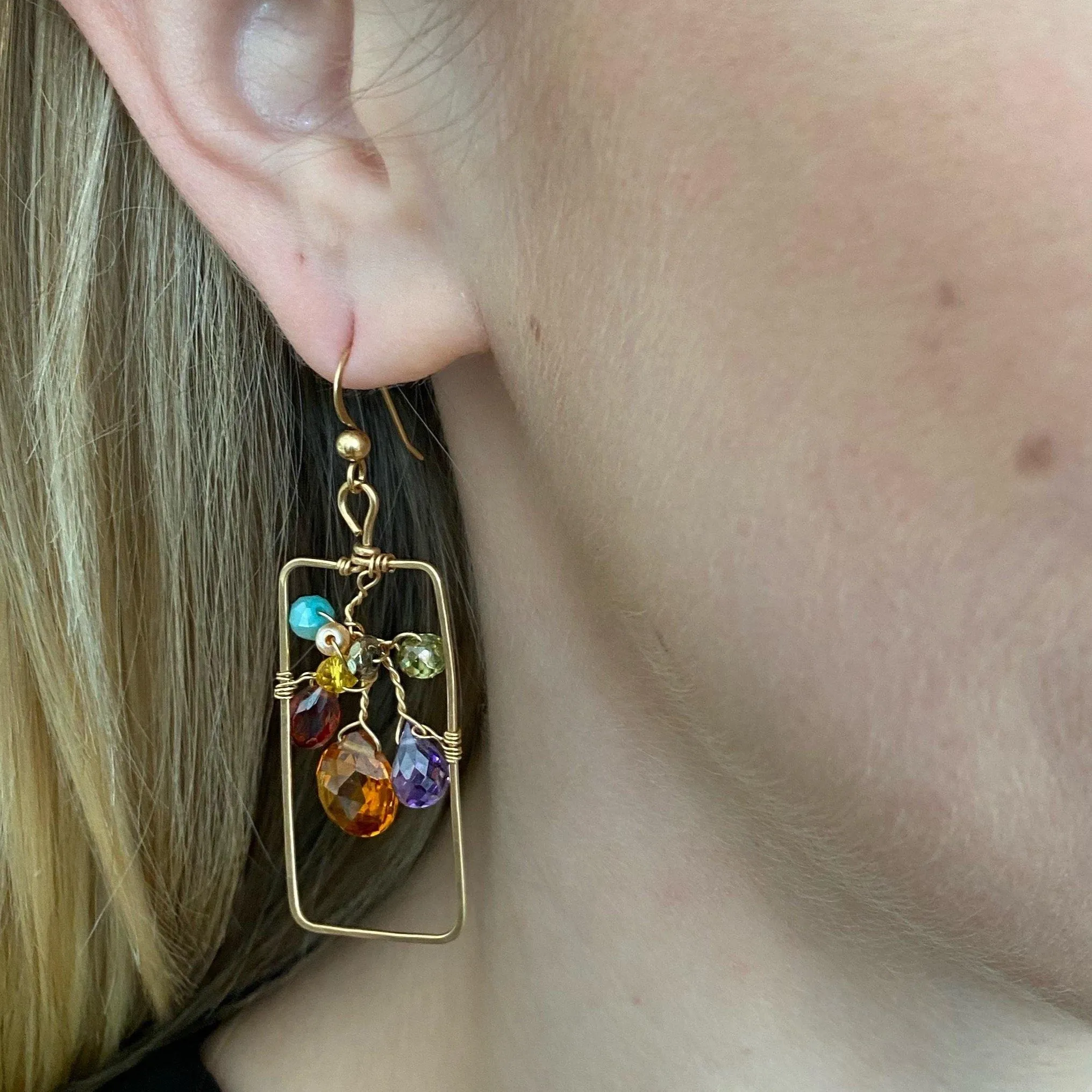 Blossoming Framed Art Statement Earrings