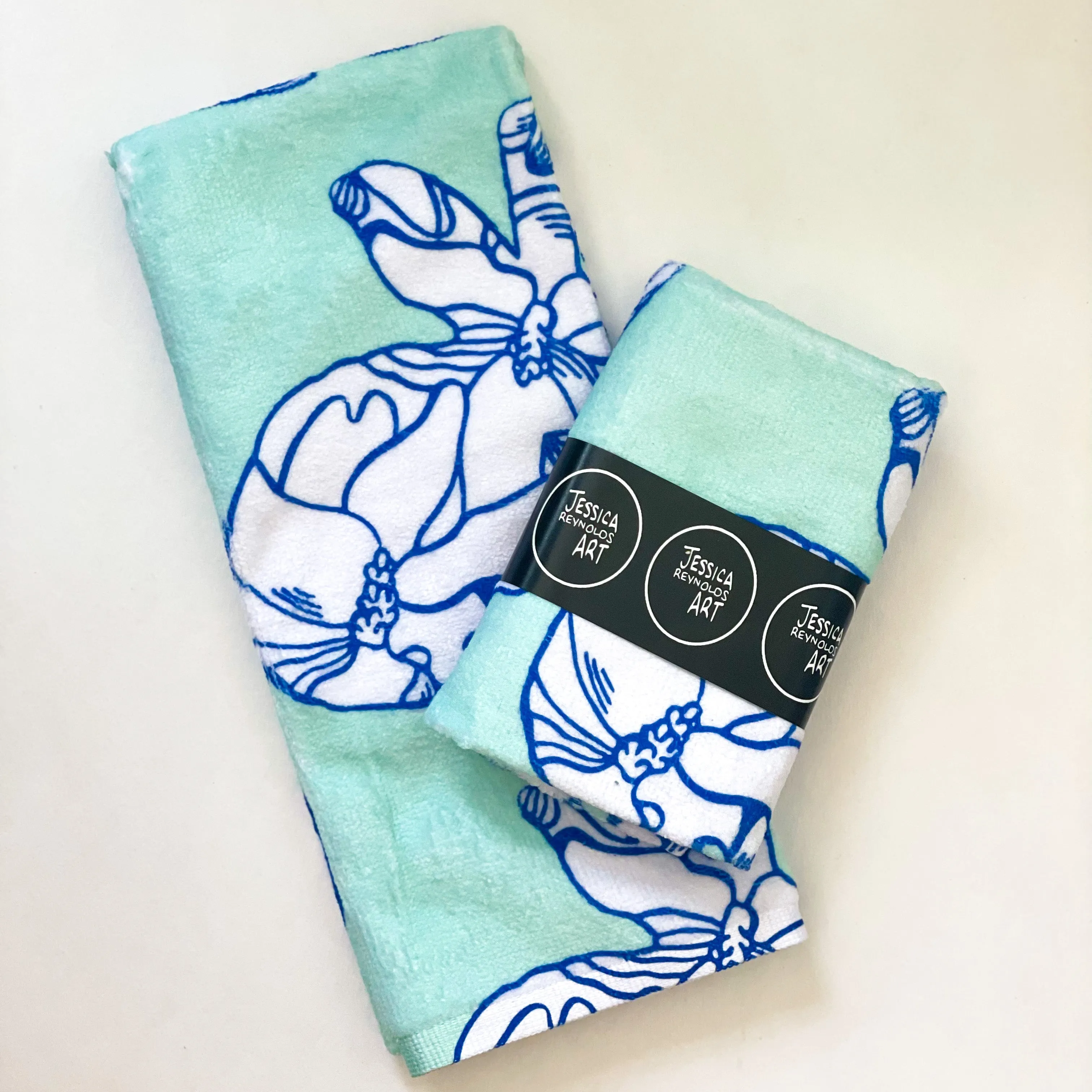 Blue Bunny Tea Towel