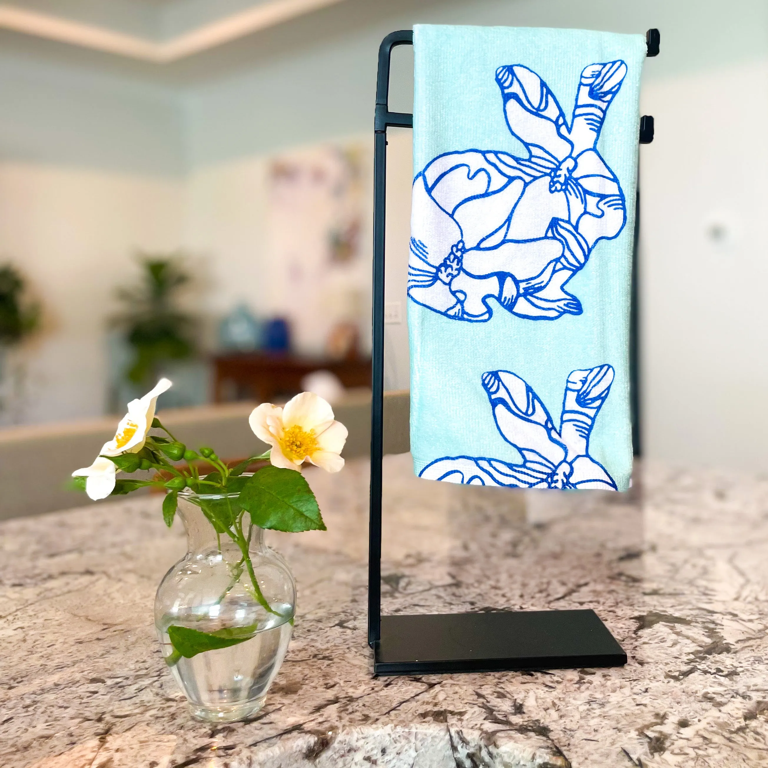 Blue Bunny Tea Towel