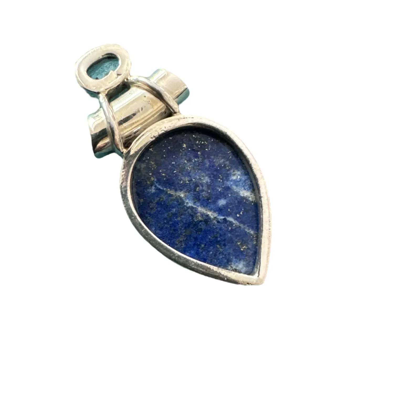 Blue Lapis & Blue Topaz Solid 925 Sterling Silver Pendant