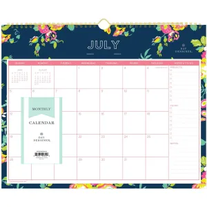 Blue Sky Peyton Navy Floral Wall Calendar
