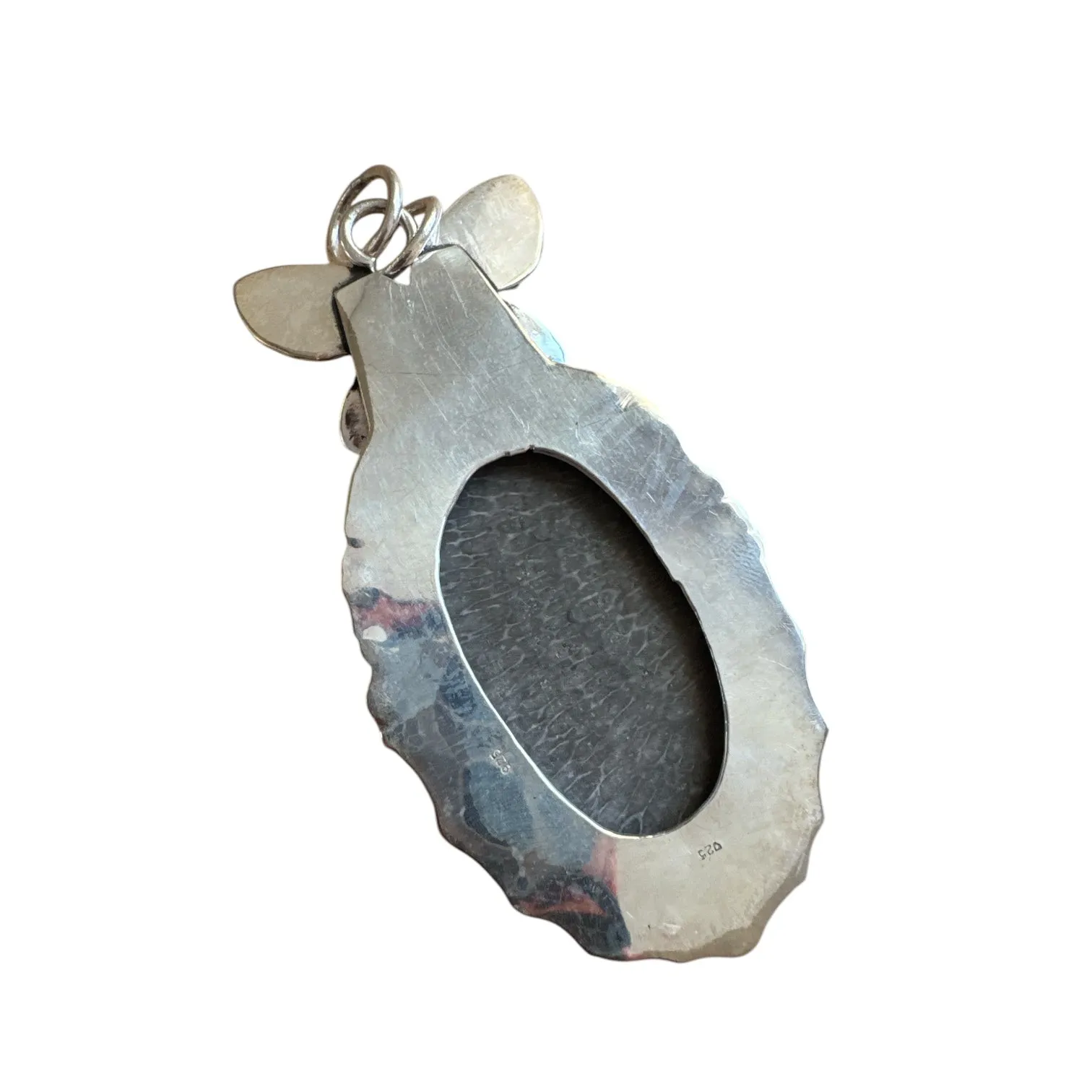 BUTTERFLY Stingray Coral Solid 925 Sterling Silver Pendant