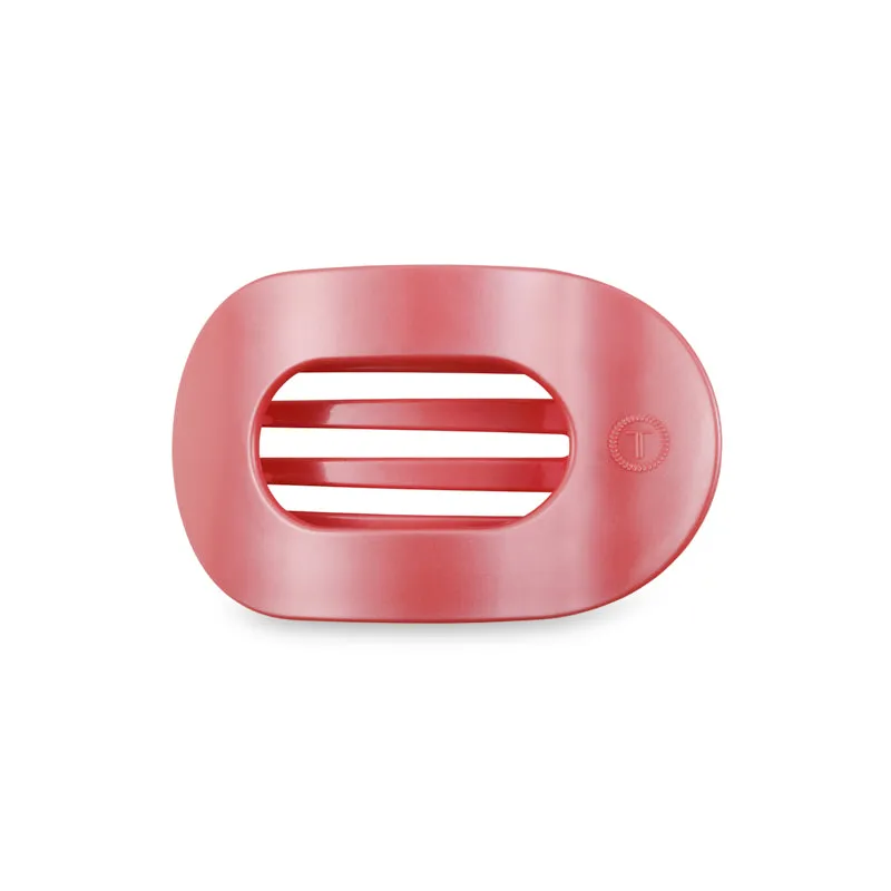 Calming Coral Medium Flat Oval Hair Clip