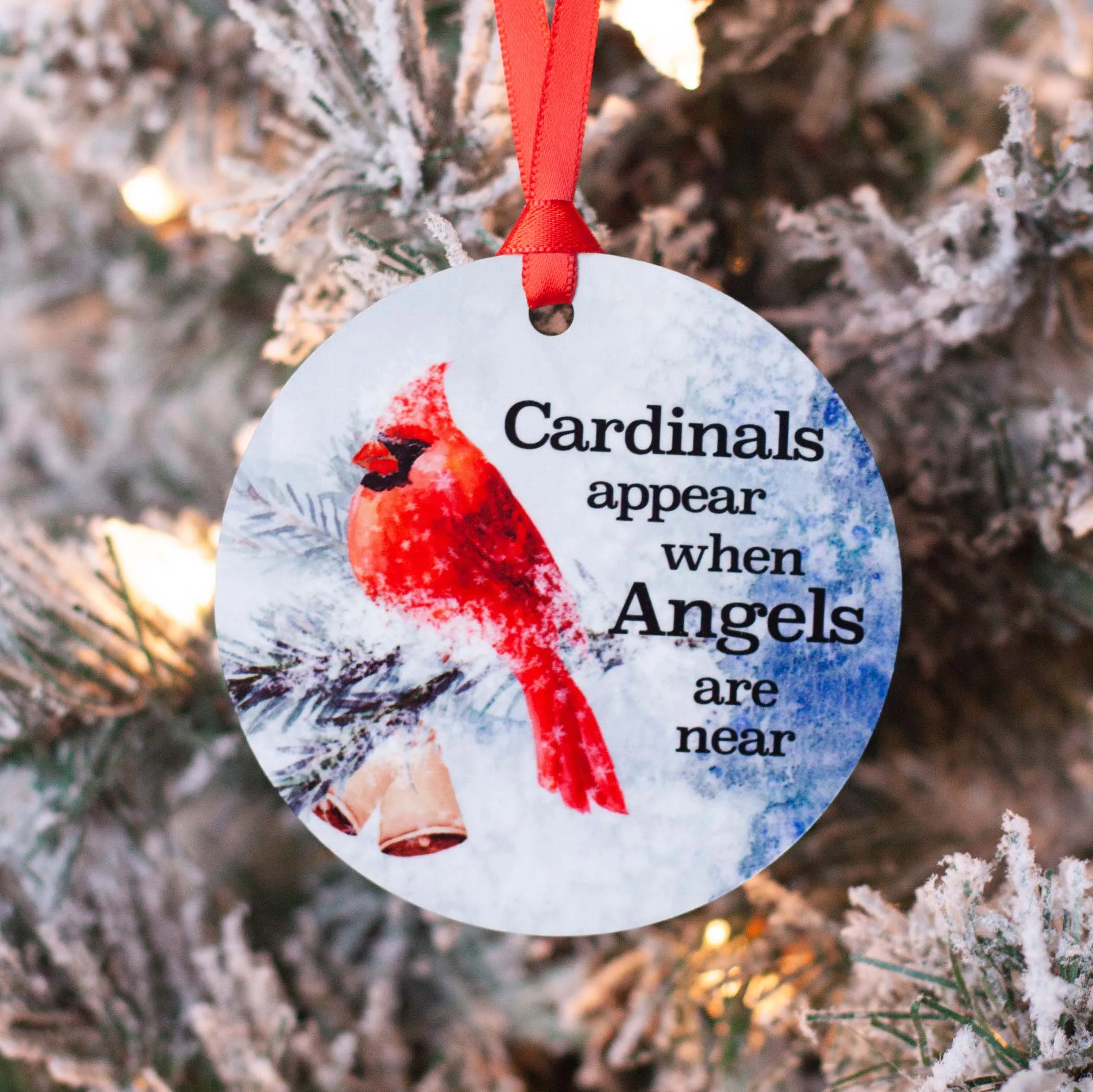 Cardinals Appear When Angels Are Near Aluminum Christmas Ornament