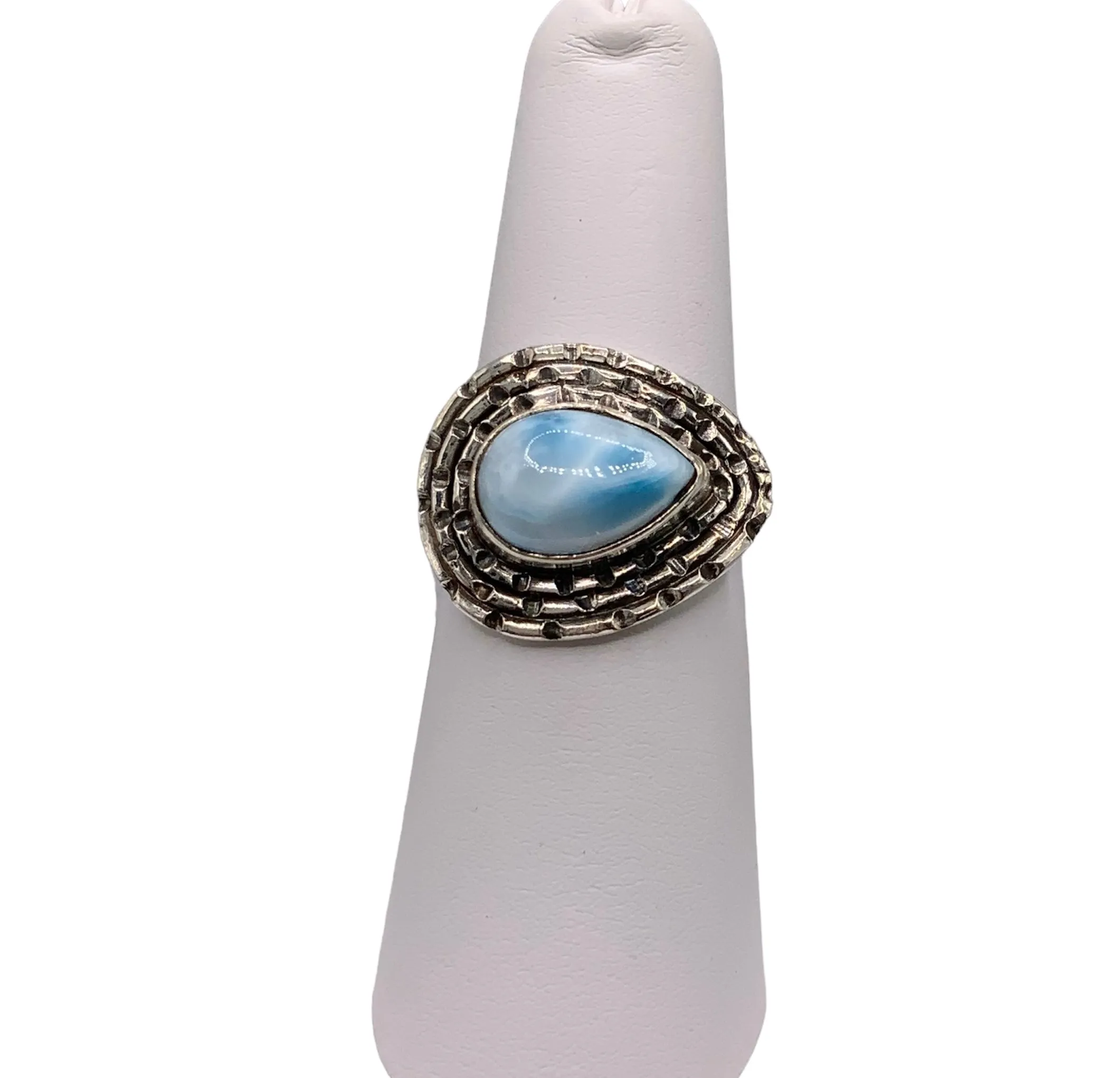 Caribbean Larimar Solid 925 Sterling Silver Ring