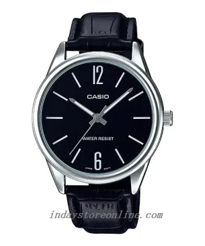 Casio Standard Men's Watch MTP-V005L-1B Black Leather Strap Mineral Glass