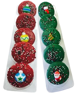 Chocolate Covered Oreos with Christmas Toppers - Gift Box