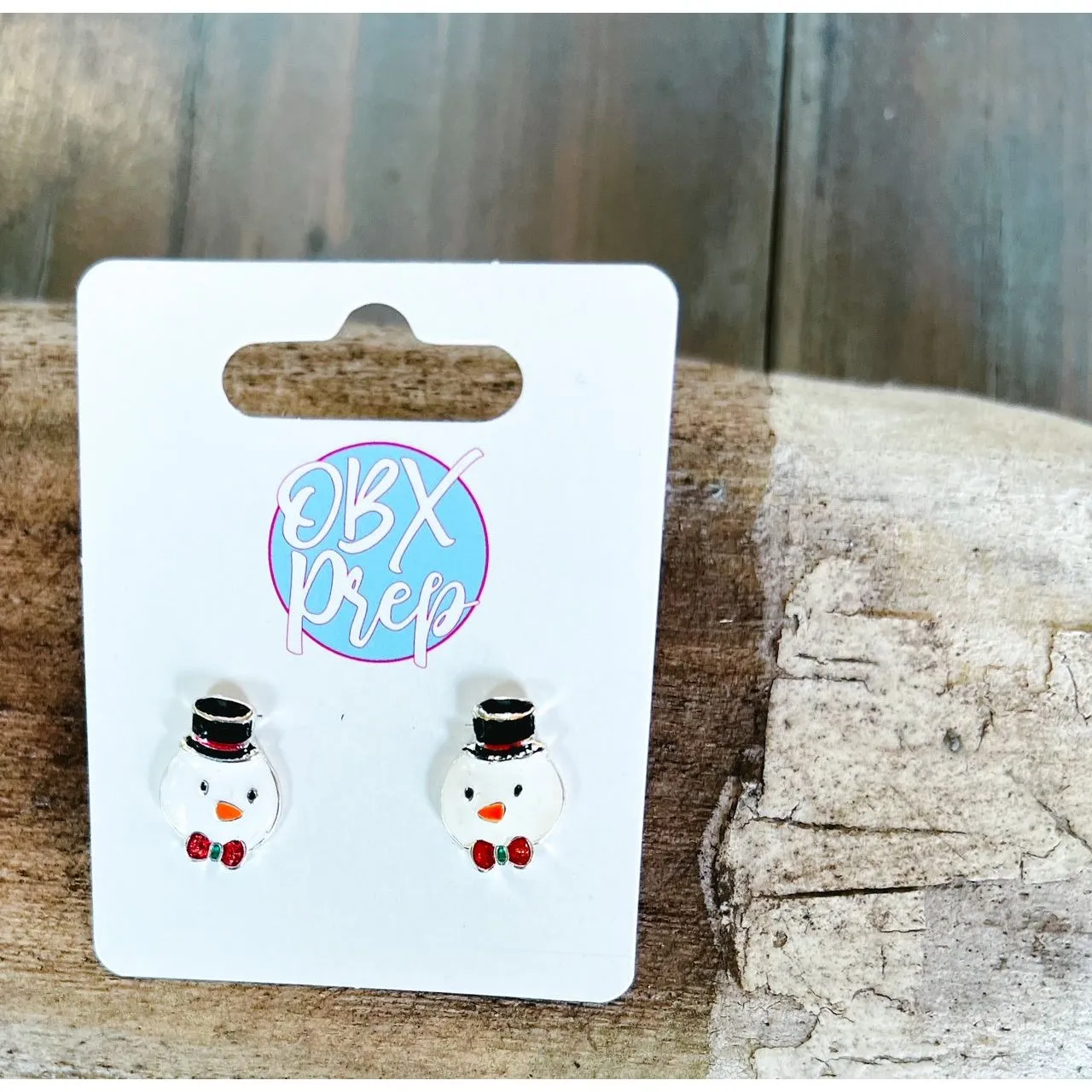 Christmas Enamel Stud Earrings - Christmas Bell, Snowman, Christmas Tree