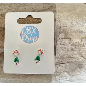 Christmas Enamel Stud Earrings - Christmas Bell, Snowman, Christmas Tree