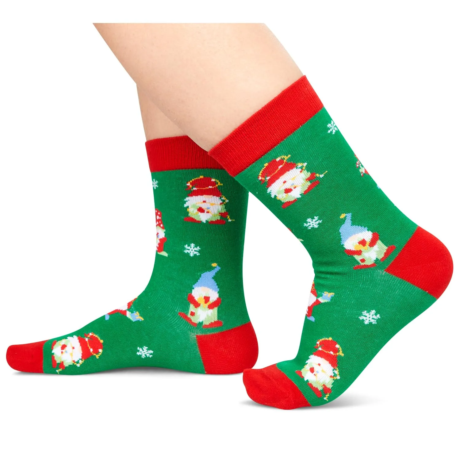 Christmas Gifts Stocking Socks for 7-9 years old Boy Girl - Gnome Reindeer Xmas Socks for Kids with Greeting Card