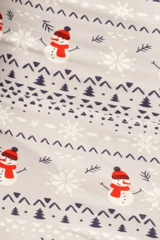 Christmas Snowman Soft Curvy Legging