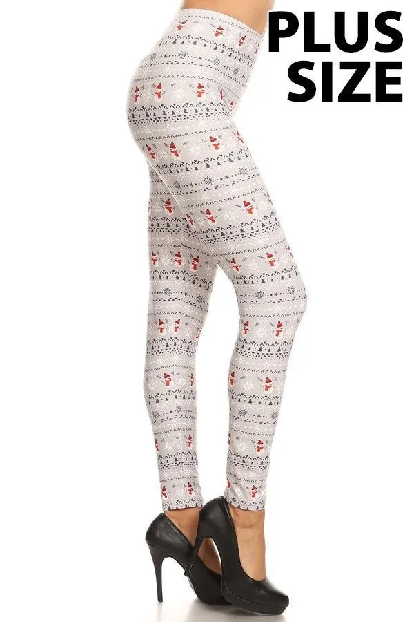 Christmas Snowman Soft Curvy Legging