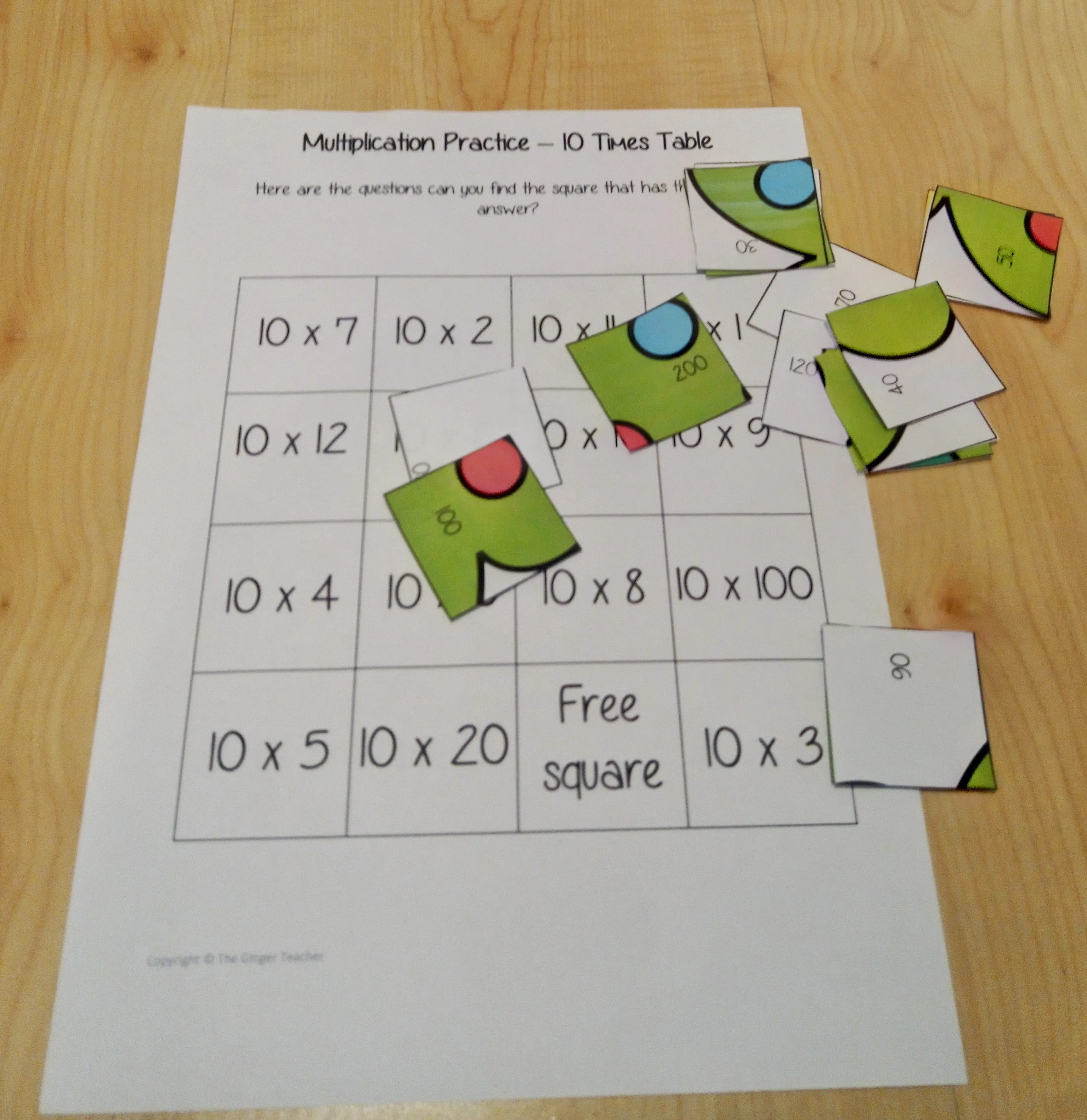 Christmas Themed Independent Multiplication Revision Sheets 10x
