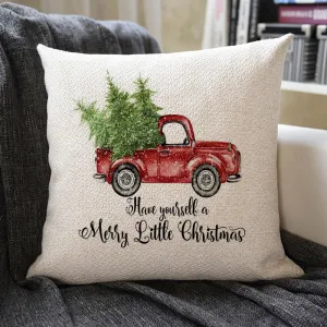 Christmas Themed Linen Pillowcase