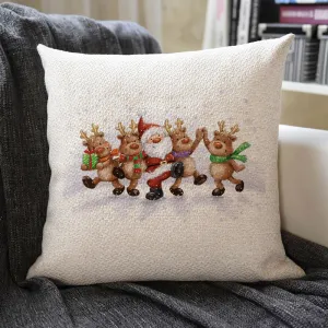 Christmas Themed Linen Pillowcase